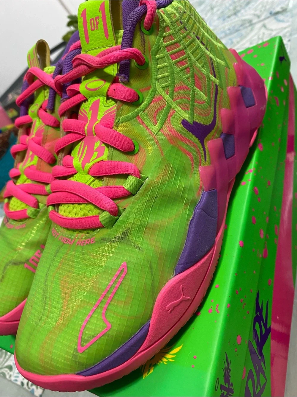 Puma Kids MB.01 Inverse Toxic Jr Sneakers - Green & Pink